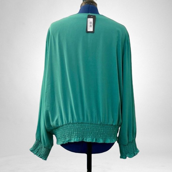 NWT! GLITZY Lifestyle Emerald Green Blouse, Size 4X - Picture 3 of 7